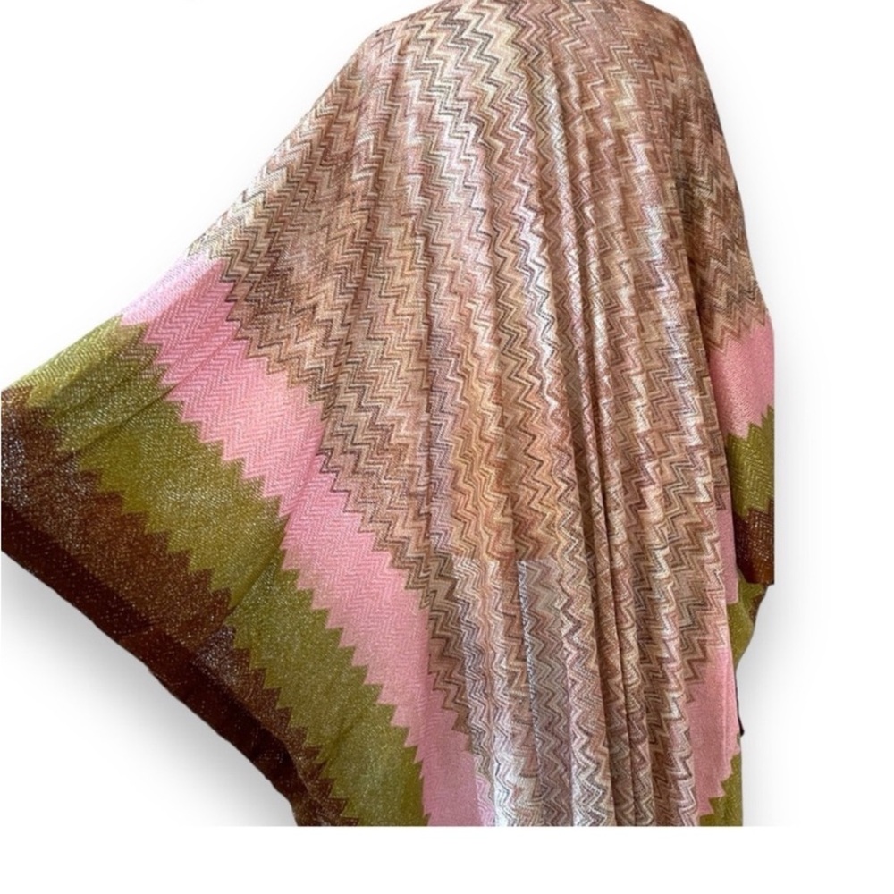 Free People Sparkly Zigzag Patterned Soft Thin Knit Kimono - Picture 7 of 9